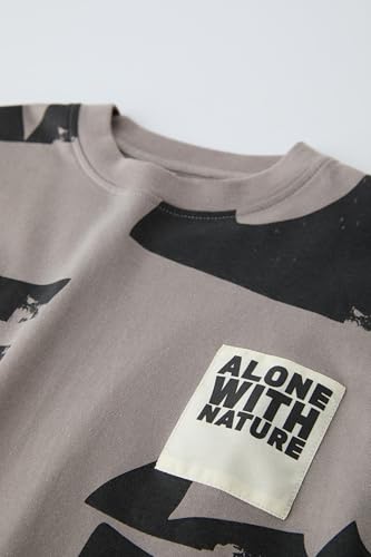Image of Alan Jones Clothing Boys Oversized Cotton Printed T-Shirt | Round Neck, Short Sleeves, Casual Wear