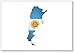 Imán para nevera, diseño de mapa de Argentina con bandera nacional