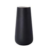 D'vine Dev 8 Inch Ceramic Flower Vase Textured Finishing, Minimalist Design for Kitchen, Bedroom, Living Room, Centerpieces, Office, Raven Grain, VS-XH-B-1