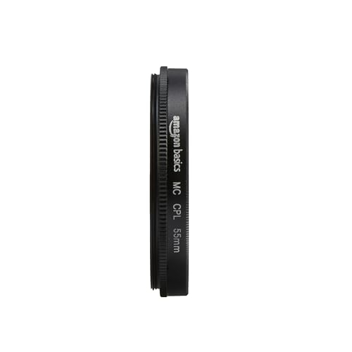 Image of Amazon Basics Circular Polarizer Camera Lens Filter, Multi-Layer Coatings, 360 Rotatable Frame, Reduce Glare and Reflection, 55mm