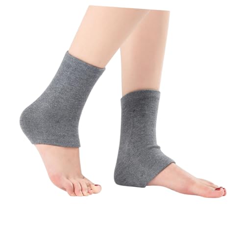 COSMEVIVI Elastic Ankle Socks for Yoga Women's Knitted Leg Warmers Yoga Socks Grip Wool Foot Sleeve Practical Foot Covers (grey)
