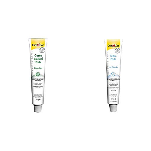 GimCat EXPERT LINE Gastro Intestinal Paste & EXPERT LINE Kitten Paste - Funktionaler Katzensnack fördert die Entwicklung von Jungen Katzen