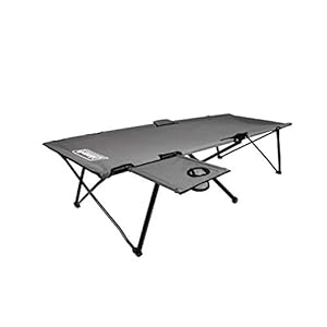 Coleman Pack-Away Camping Cot with Removable Side Table, Extra Wide Cot Fits Adults up to 6ft 6in or 300lbs, Carry Bag Included