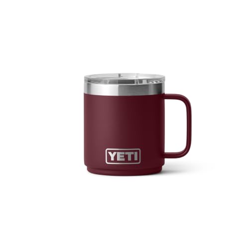 YETI Rambler 10 oz Stackable Mug, Vacuum Insulated, Stainless Steel with MagSlider Lid, Wild Vine Red