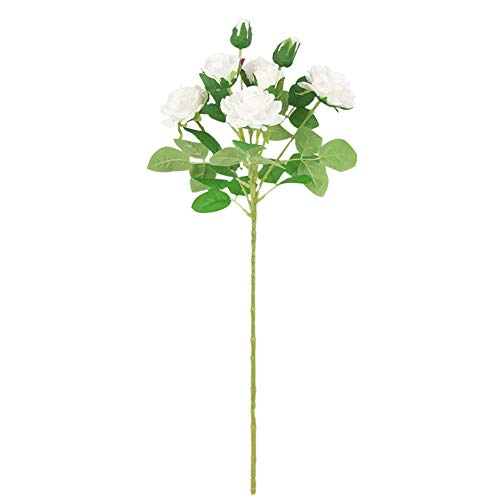 Whiie891203 Artificial Fake Flowers Plants,1Pc Artificial Flower Stage Arrangements Wedding Bouquets Decorations Floral Table Centerpieces for Home Kitchen Garden Party Grave DIY Decor White