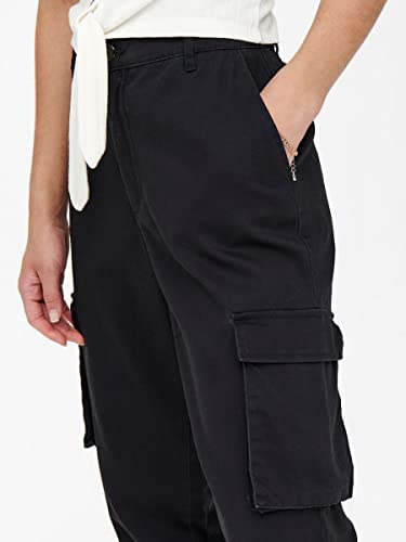 ONLY Damen Onlbetsy-alva Mw ANK Cargo Trousers PNT Hose, Schwarz, 36W / 30L EU