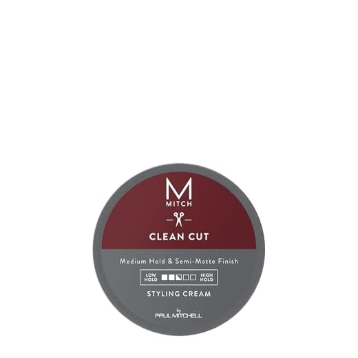 MITCH by Paul Mitchell Clean Cut Styling Cream for Men, Medium Hold, Semi-Matte Finish, For All Hair Types + Short to Medium Hair, 3 oz.