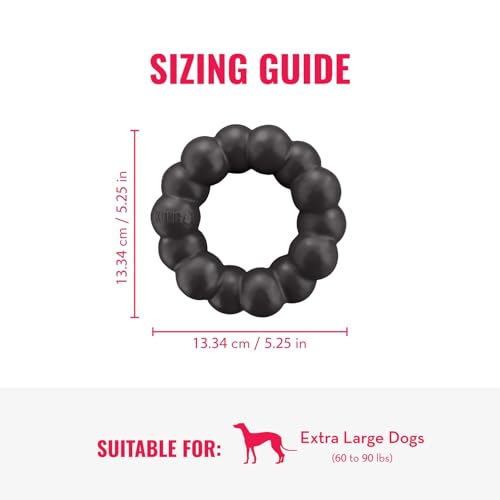 KONG Extreme Ring - Langlebiges Ringspielzeug aus Naturkautschuk - Für Gesunde Kaugewohnheiten - Für XL Hunde