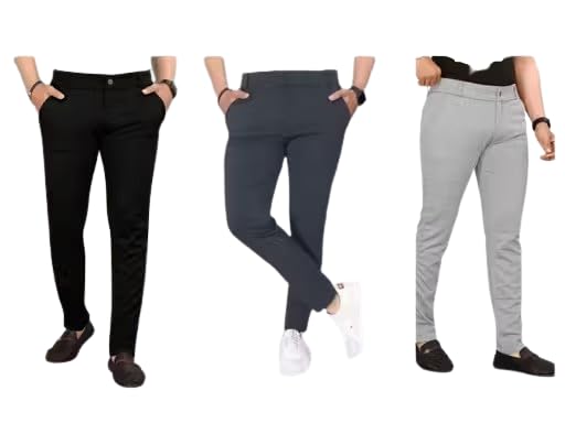royoma Men’s Solid Color Pants | Regular Fit Multipurpose Trousers Multicolor-13-picture-28