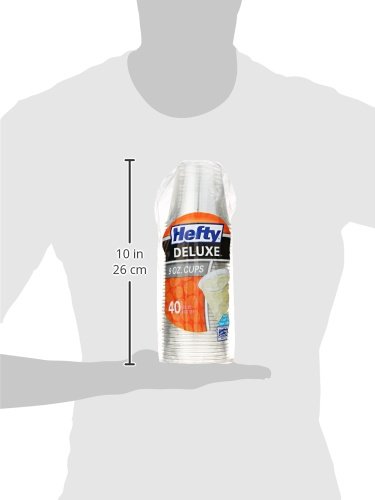 Image of Hefty Deluxe Clear Plastic Party Cups (9 Ounce) 40 Count (Pack of 12)