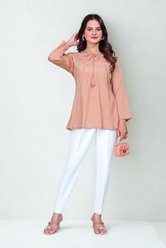 Image of Women's Tunics - Stylish & Comfortable Kurti for Women | Elegant 3 /4 Sleeve Designer Tunic Tops for Women | Indian Ethnic Short Kurti for Casual, Festive