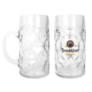 Benediktiner Weissbrau - Set di 2 Bicchieri da Birra Graduati, 1 l