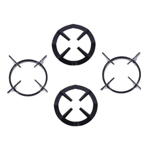RORPOIR 4 Piezas Soportes para Estufa de Gas Anillos de Apoyo para Wok y Ollas Resistentes al y Antioxidantes de Racks para Cocina Negro