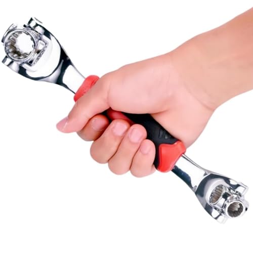Image of YWHWXB 48 In 1 Universal Socket Wrench,Stainless Steel Professional Multi-Functional Wrench,360° Revolving Spanner Tool for Home and Car Repair (9.8 in)