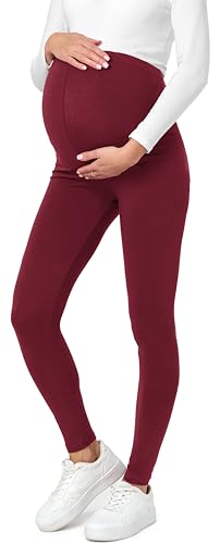 Be Mammy Leggins Premamá Embarazo Ropa Deporte BE20-230 (Granate, L)