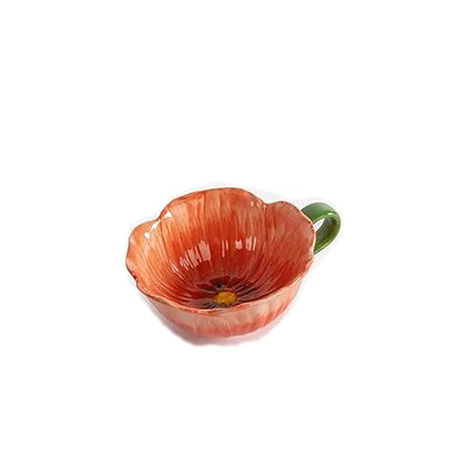ByOn 5283908006 Cup Poppy - Taza de té (cerámica, 0,22 L), diseño de flores, color rojo