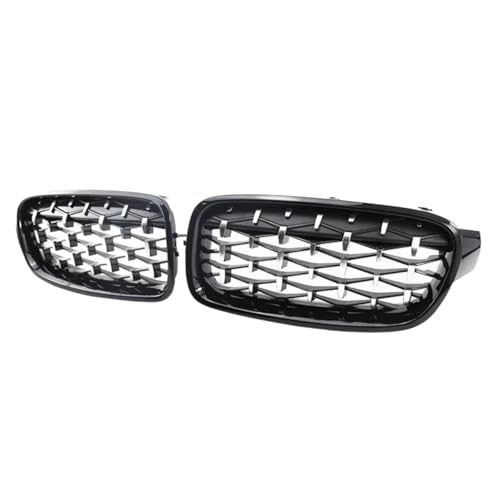 Rejilla de carreras de doble listón para coche Serie 3 F30 2011-2018 en acabado negro plata