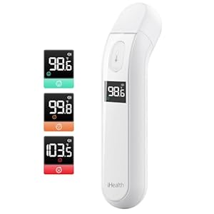 iHealth ihealth thermometer voor volwassenen, infrarood thermometer voor volwassenen en kinderen, touchless digitale babythermometer met koortsaanduiding (pt2l)