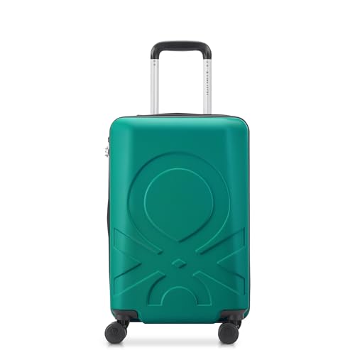 United Colors of Benetton Fabrica Hardside Luggage with Spinner Wheels, Green, Carry-On 19 Inch