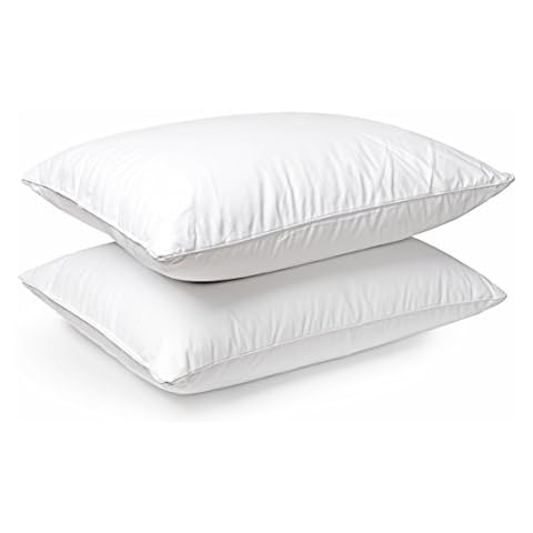 Zisa Dreams Premium Down and Feather Pillow | for Best Head/Neck Support & Comfort, 100% Dual-Layered Cotton with 550 Fill Power Down (Includes 2 King Pillows) Cover