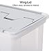 STAPLES Hanging File Folder Box, Storage Bin Organizer, Wing Lid, Letter Size Documents, Gray/Clear