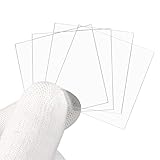 PATIKIL 40x40mm Glass Streak Plate, 4pcs Lab Glass Slides Microscope Glass Slides Optical Optically Clear Glass Slides Smooth Edges High Transparency Transparent Uniform Thickness