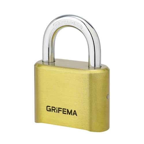 GRIFEMA, GA1007 Candado de Combinación, Cerradura de Combinación de 4 Dígitos, Adecuada para Gimnasio, Maleta de Equipaje y Caja de Herramientas, Oro