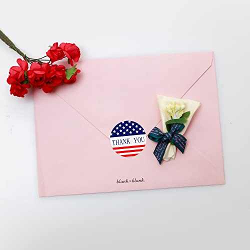 Benospace 500Pcs Thank You Stickers Self-Adhesive American Flag Waterproof Stickers Roll Usa Flag 4Th Of July Red White Blue Patriotic Labels Independence Day Gift Package Bag Envelope Scrapbook Decor #TOP3