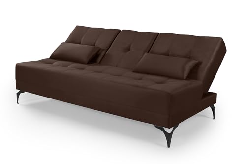 Sofá Cama Solteiro Colorado Reclinável 3 Posições Tecido Suede (Marrom)
