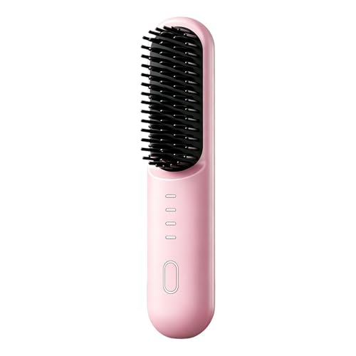 Plancha de pelo inalámbrica, cepillo recargable de 4000 mAh, 4 herramientas de ajuste de temperatura, accesorio portátil de calefacción de cerámica, diseño elegante, styler versátil