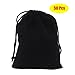 HOSL Small Velvet Bags with Drawstrings Black Jewelry Pouch Velvet Gift Bags Small for Earrings Bracelet Necklace Goodies Candy Festival Wedding Party Favor Baby Show Bag (3x4 Inch (Pack of 50))