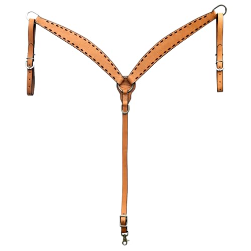 HILASON Western Leather Horse V Shaped Breast Collar Tan | |Western