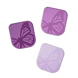 Tovolo Nylon Dish, Pan Scrapers for Stubborn Food Residue & Stuck-On Grime, Scratch-Resistant Dishwashing Tool, Butterflies, Assorted Purples
