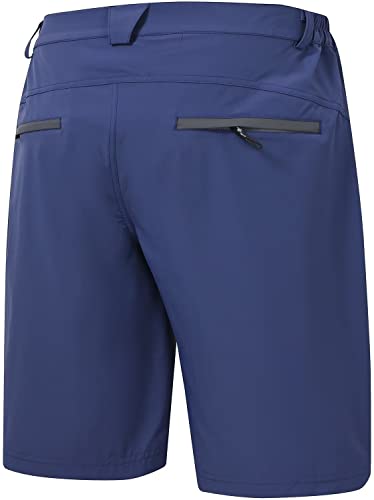 Men's Waterproof Reflective Stripe Cargo Hiking Shorts With 6 Zipper Pockets Darkblue X-Large #TOP1