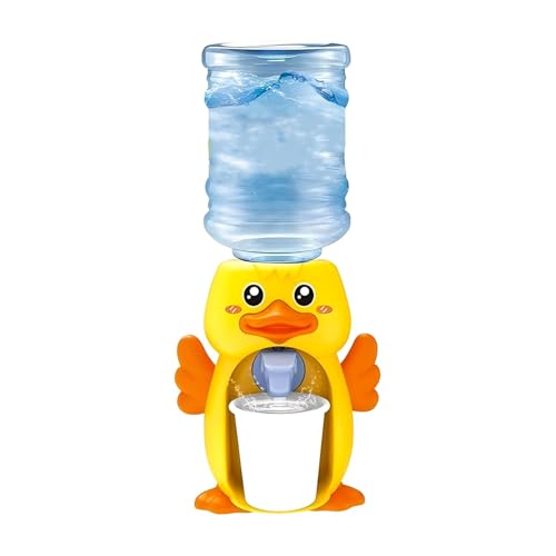 Image of Duck Shaped Mini Water Dispenser for Kids with Cup|Cute Cartoon Animal Drinking Water Machine Toy |Portable Tabletop Water Cooler Toy for Boys & Girls|Fun Learning Toy for Boys & Girls (18 cm)