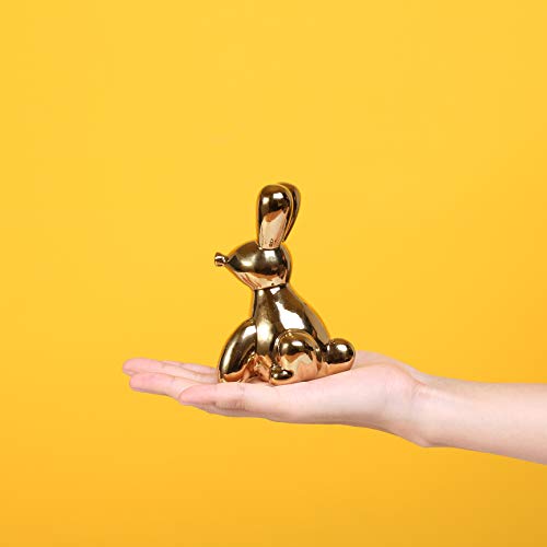 Ardax Gold Home Décor Balloon Figurine Accent, Small Ceramic Animal Statue Handmade Sculpture Ornament (Rabbit) #TOP1