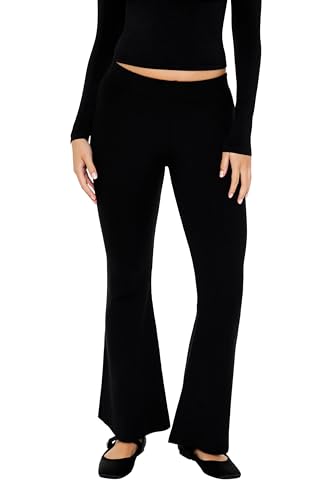 Forever 21 Women's Sweater-Knit Mid-Rise Flare Pants2