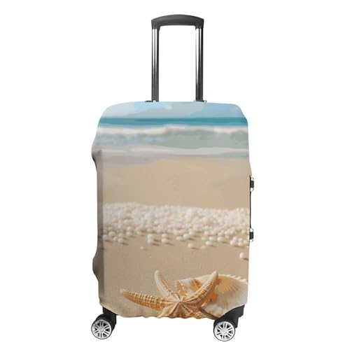 Carry on Luggage Cover Starfish Shell And Beach Suitcase Covers for Luggages Tsa Approved Travel Luggage Sleeve Protector Elastic Suitcase Protector Anti-Scratch Washable Fits 19-30 Inch Case -M