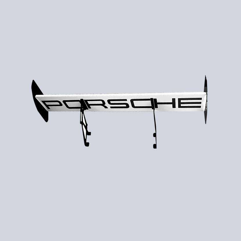 Image of GT4 RS Spoiler Shelf - Wall Mounted Car Spoiler Shelf for Home, Office, Garage | Race Car Inspired Display Shelf | Automotive Decor, Motorsports Furniture (White)