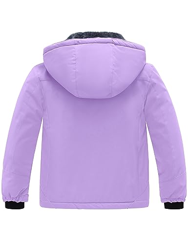 wantdo Girls' Waterproof Winter Coat Fleece Ski Jacket Hooded Snow Coat Warm Raincoat Outerwear2