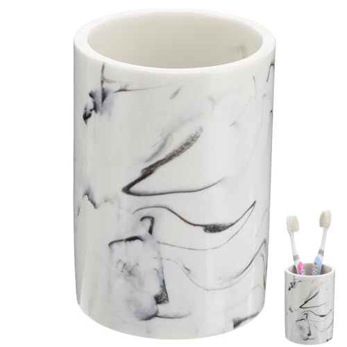 TINEASUR 1pc Marbling Gargle Cup Toothbrush Holder for Bathroom Compact Design Easy to Clean Unique Marble Appearance Household Vanity Essential