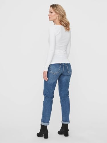 VERO MODA Damen VMMAXI My LS Soft Long U-Neck GA 2P 10167784, Insignia Blue/Bright White, XS – Ansicht 5