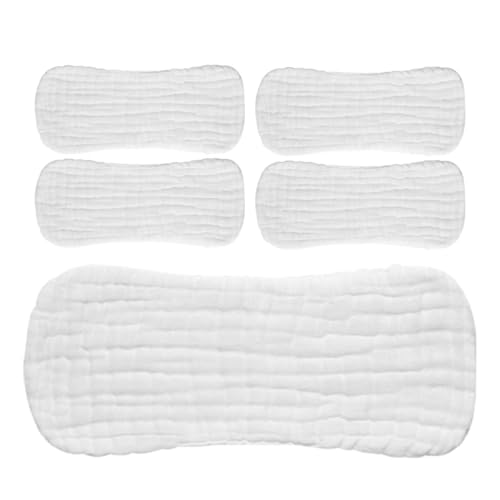 Abaodam Pañales de Algodón para Ñiño Recién Nacido, Talla Pequeña 35x15 Cm, 5 Unidades, Lavables y Transpirables, Absorbentes, Suaves y Ajustables, Ideales para Bebés 0-3 Meses en Casa