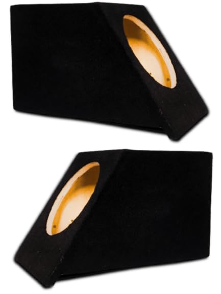 Image of 8INCHE Slope Taper Car Speaker Empty Box Cabinet, Black, Flat Slope Surface Big Wooden Enclosure for 8-inch Subwoofe Box 20x37x22 cm