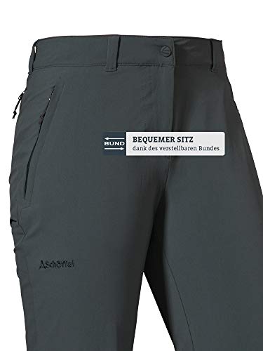 Schöffel Damen Pants Engadin1, strapazierfähige Damen Hose für Wanderungen, wasserabweisende Outdoor Hose mit sportlichem Schnitt, asphalt, 44