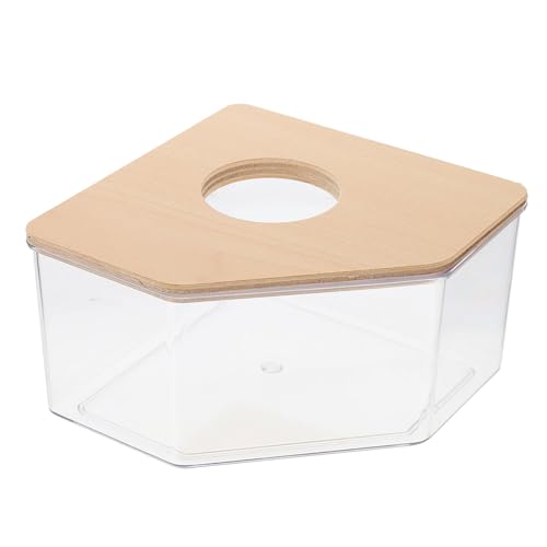 VOSAREA Hamster Sand Bath Container Portable Clear Hamster Bathroom Small Pet Toilet Box for Chinchillas Easy Assembly Cleaning for Tiny Animals