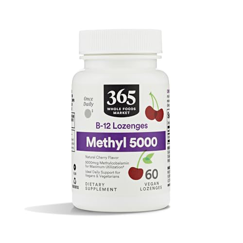 365 by Whole Foods Market, Methyl B-12 5000Mcg Cherry, 60 Lozenges - image 1