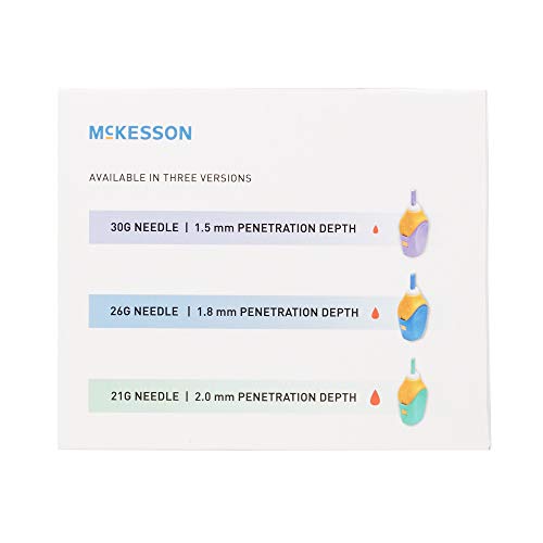McKesson-Safety-Lancets-Sterile-Pressure-Activated-21-Gauge-Needle-2-mm-100-Count-20-Packs-2000-Total