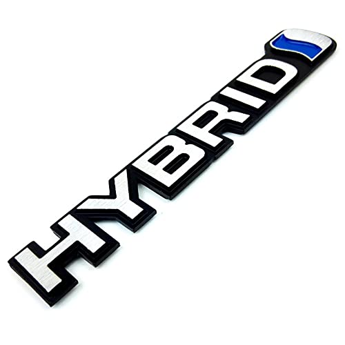 Image of 3D Metal Hybrid Logo Car Side Fender Rear Trunk Emblem Badge Decals Sticker for Car Decoration Accessories (White)