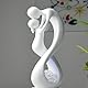 Zen’Light - Moderner Zimmerbrunnen Amor Schwarz&Weiß mit Farbigem LED-Licht - Abnehmbare Skulptur - Zeitgenössische Innendekoration - Geschlossener Kreislauf mit Rotierender Kugel - 31x14x14cm